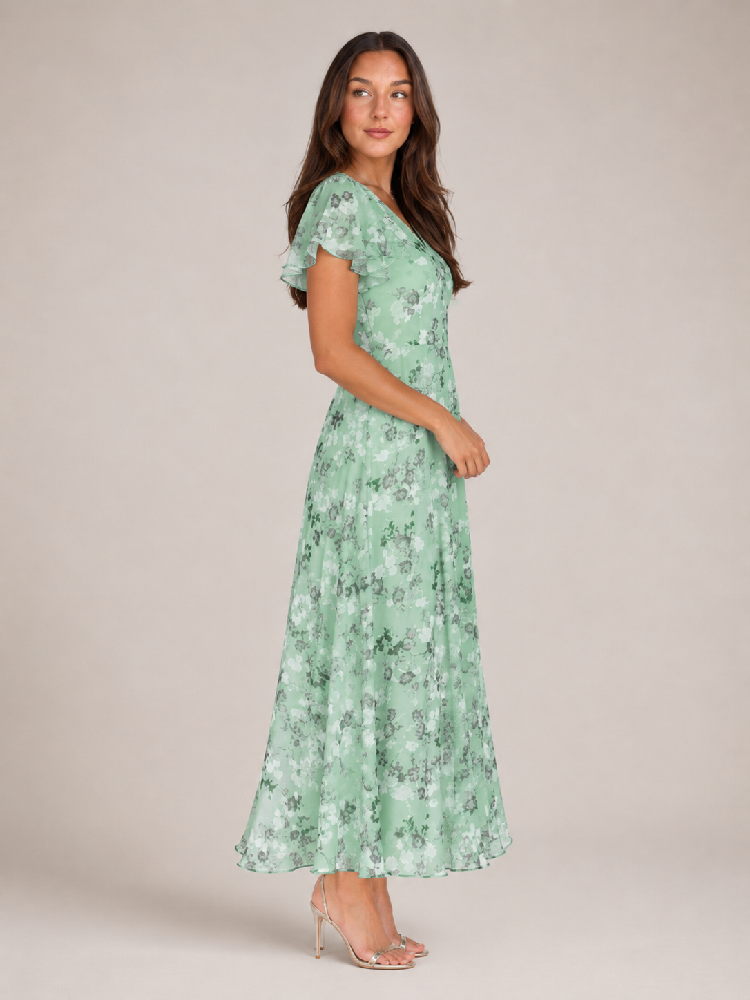 Adriana | Floral Print Butterfly Sleeve Maxi Dress