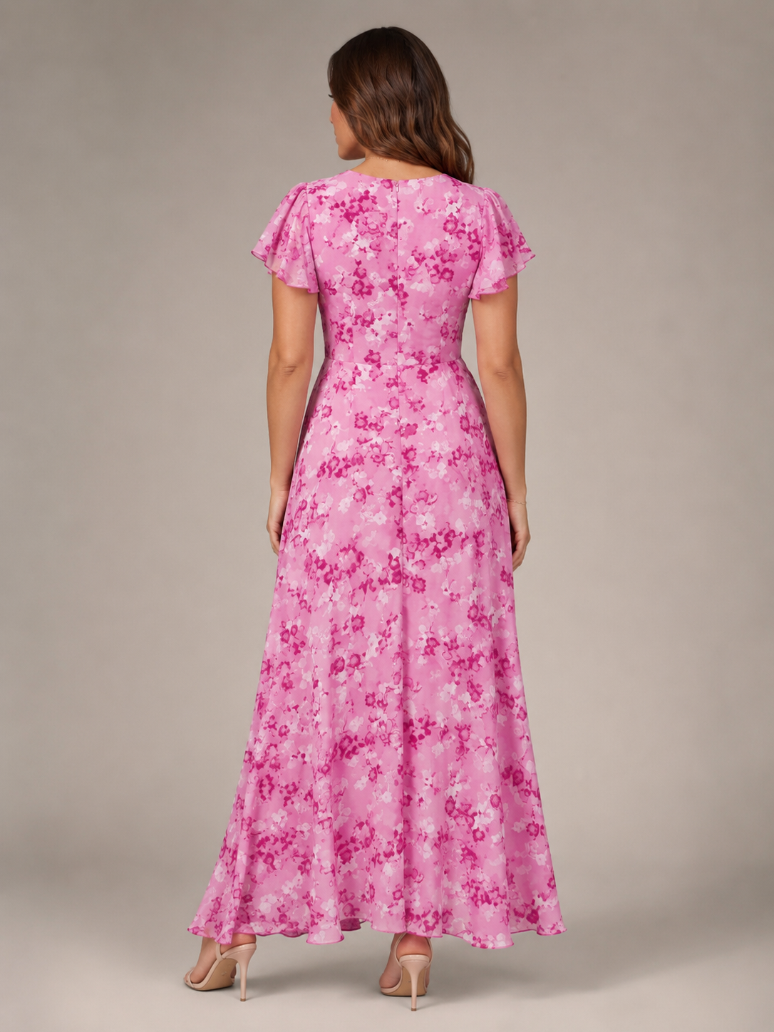 Adriana | Floral Print Butterfly Sleeve Maxi Dress