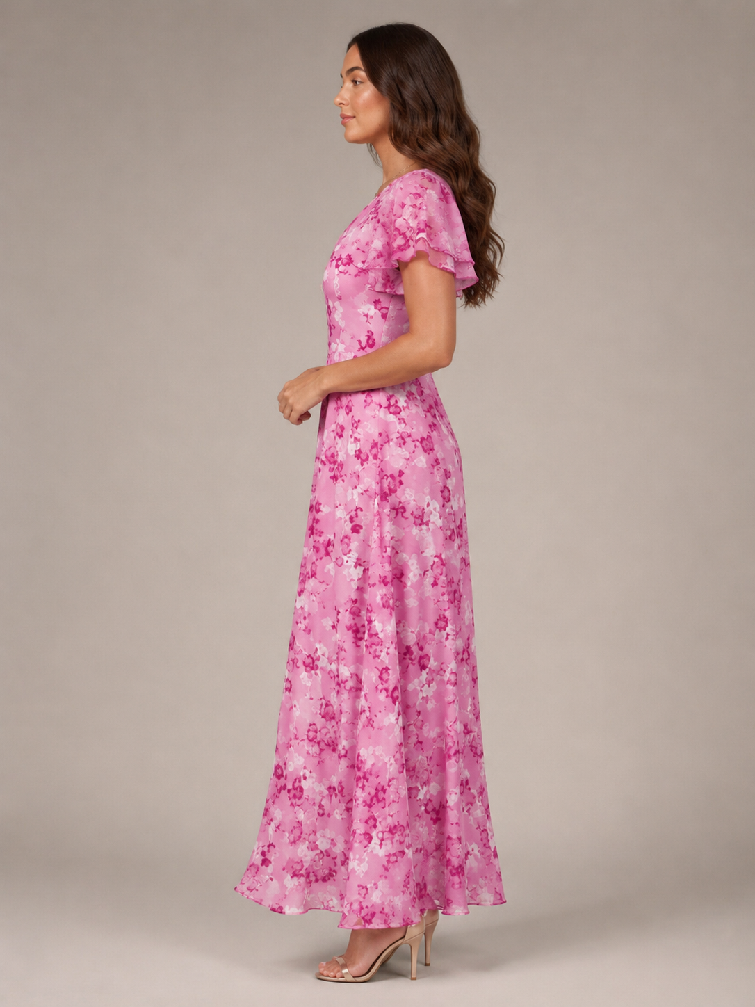 Adriana | Floral Print Butterfly Sleeve Maxi Dress