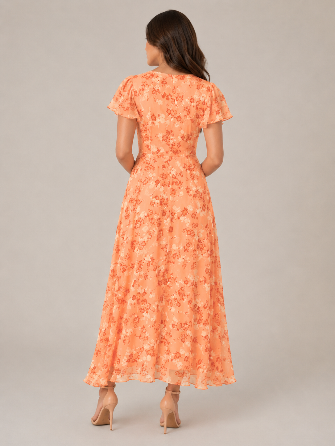 Adriana | Floral Print Butterfly Sleeve Maxi Dress