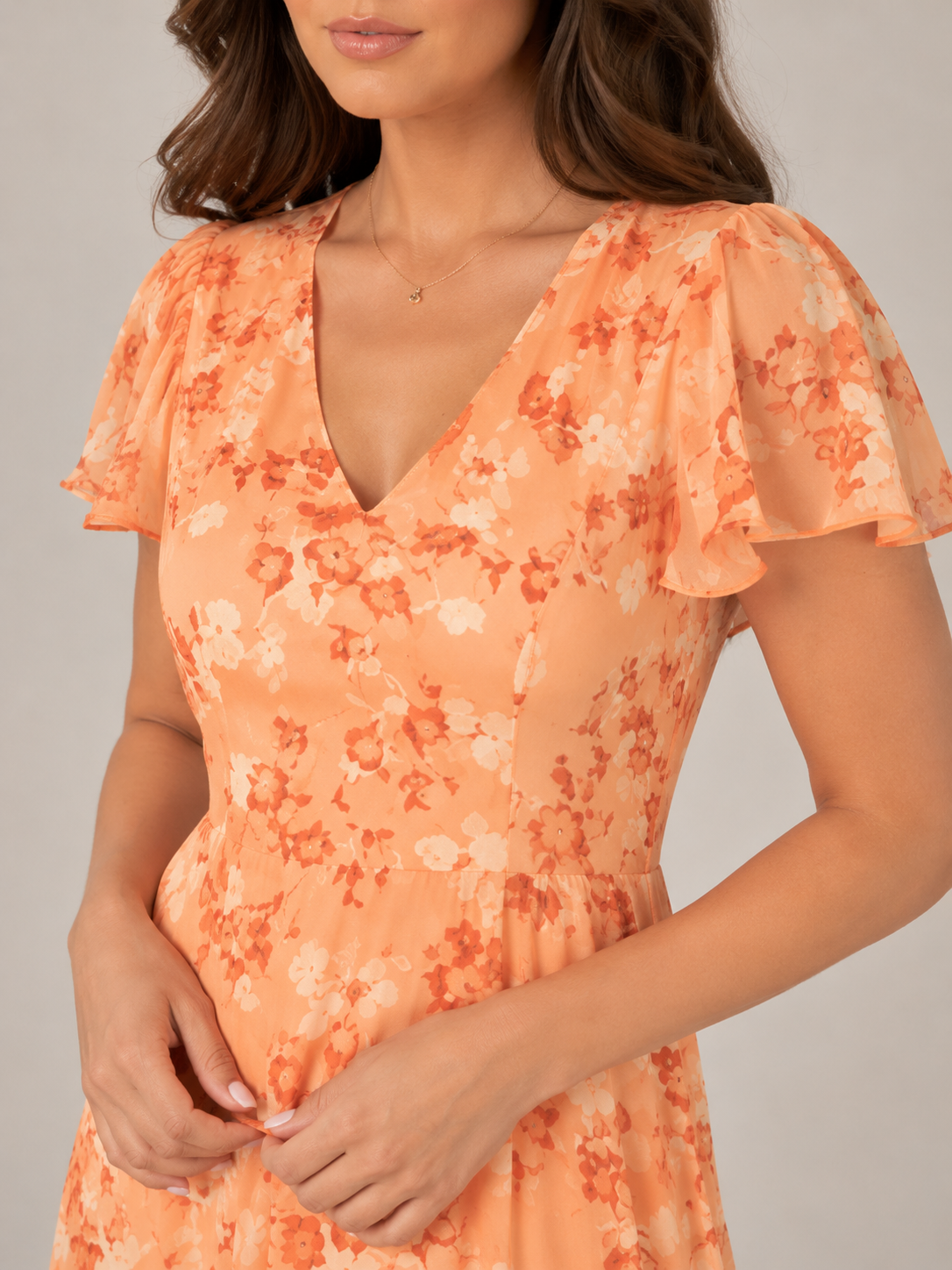 Adriana | Floral Print Butterfly Sleeve Maxi Dress