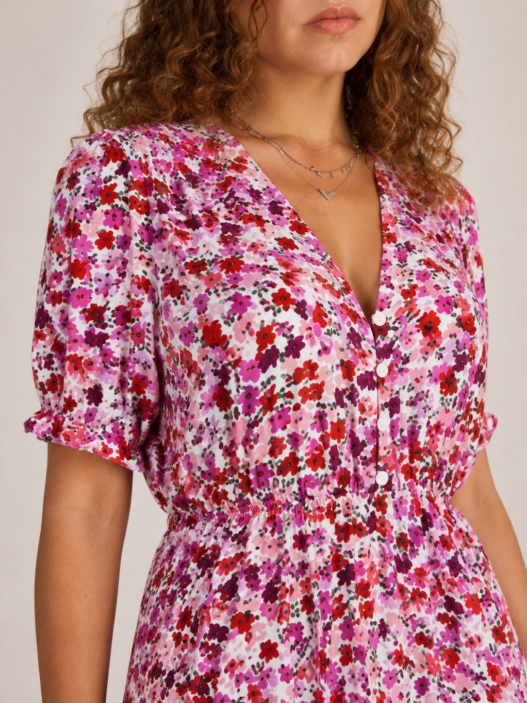 Aurelia | Floral Print Button-Front Maxi Dress
