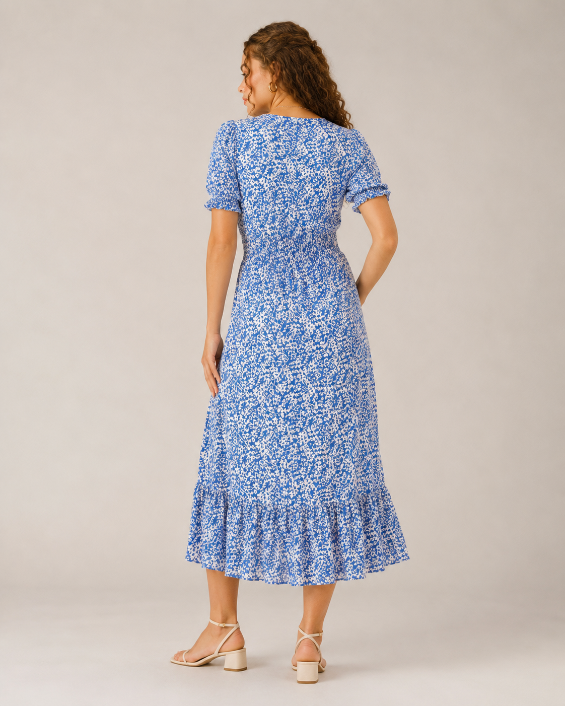 Aurelia | Floral Print Button-Front Maxi Dress