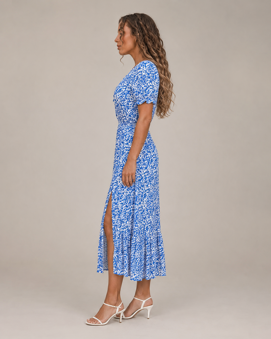 Aurelia | Floral Print Button-Front Maxi Dress