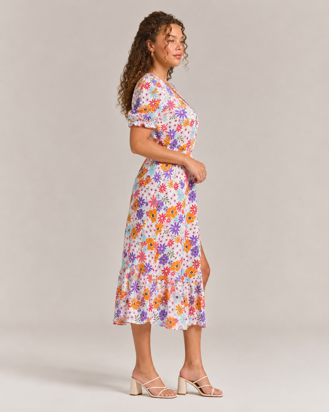 Aurelia | Floral Print Button-Front Maxi Dress