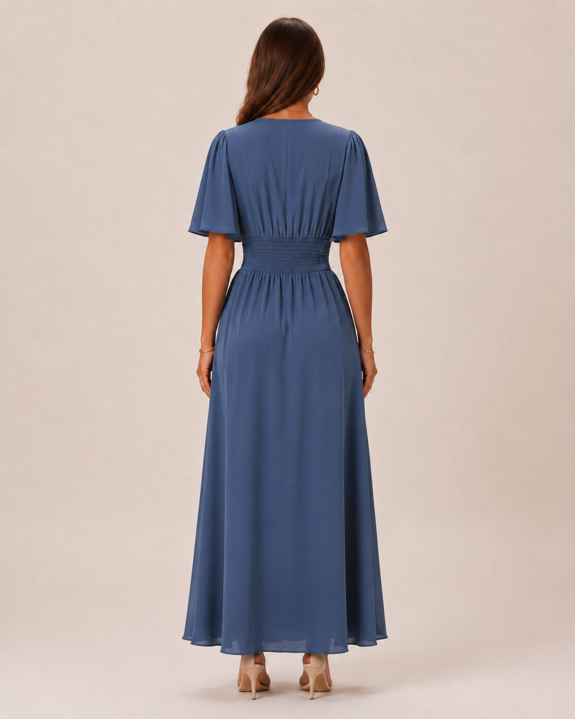 Bente | High-Waist A-Line Blue Maxi Dress
