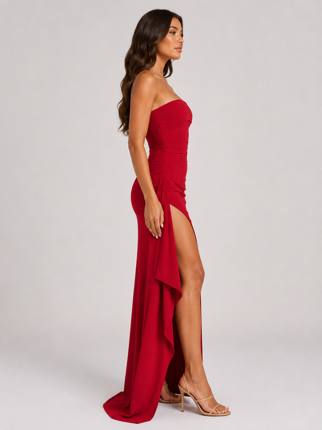 Ada | Strapless Side Split Maxi Dress