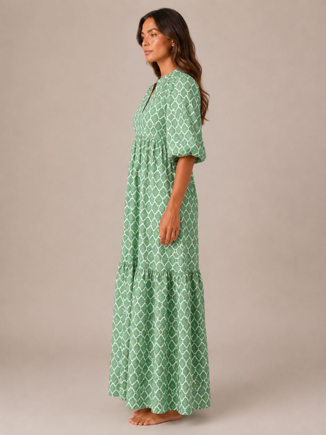 Paola | V-Neck Printed Maxi Dress