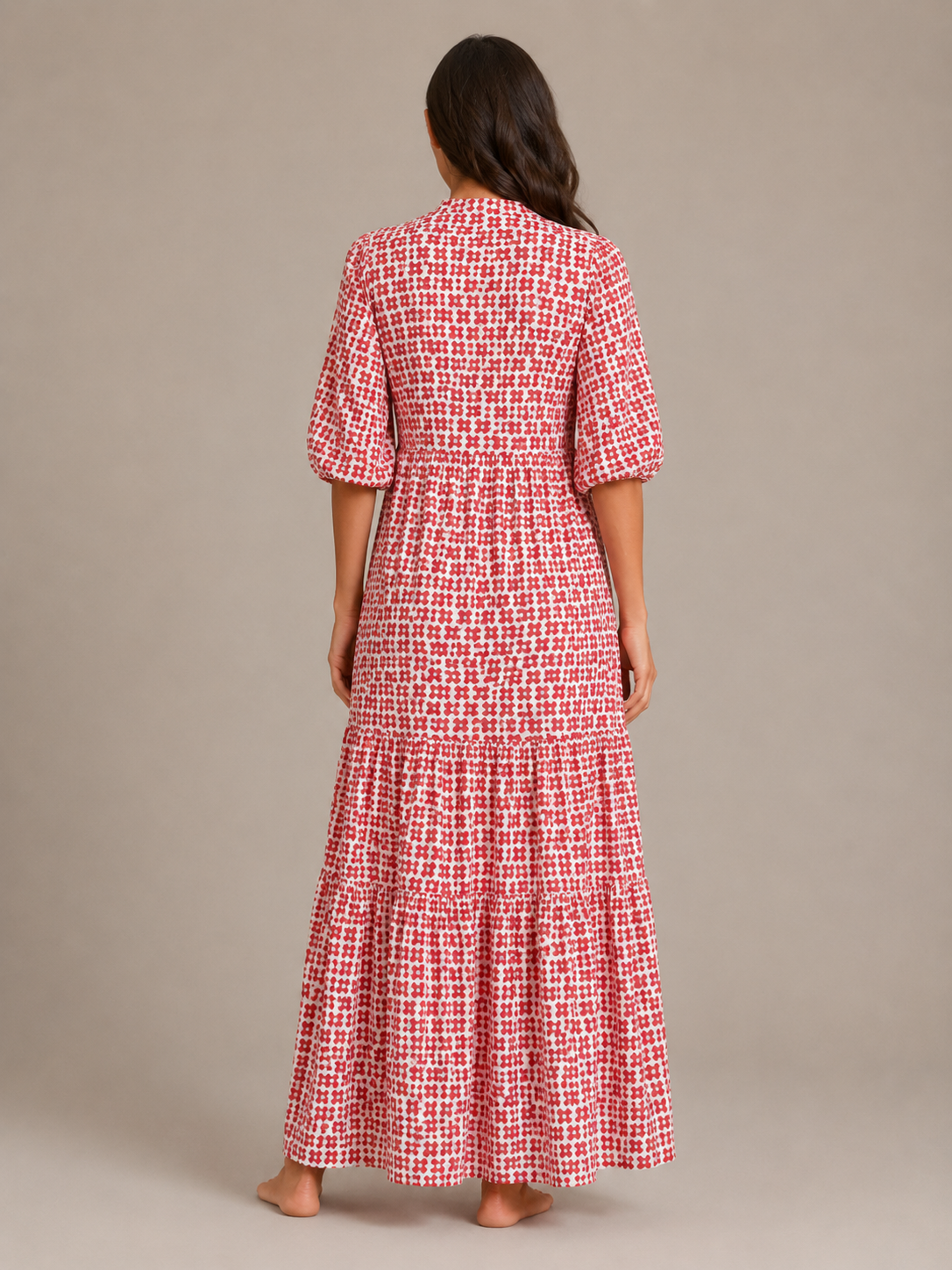 Paola | V-Neck Printed Maxi Dress