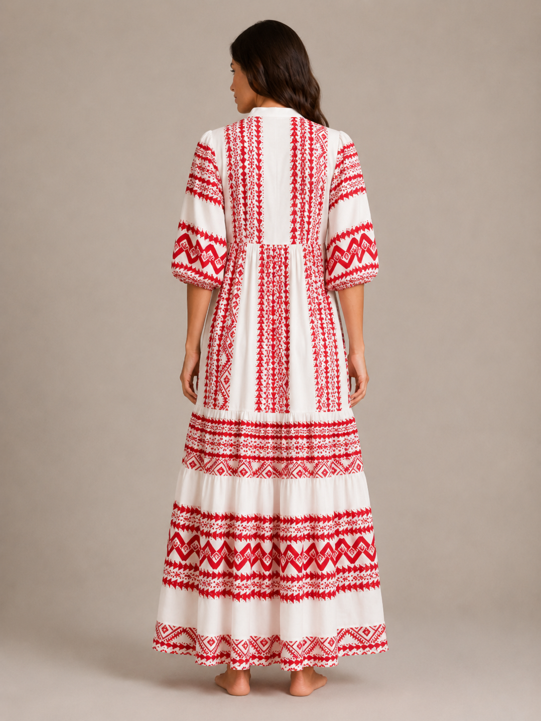 Paola | V-Neck Printed Maxi Dress