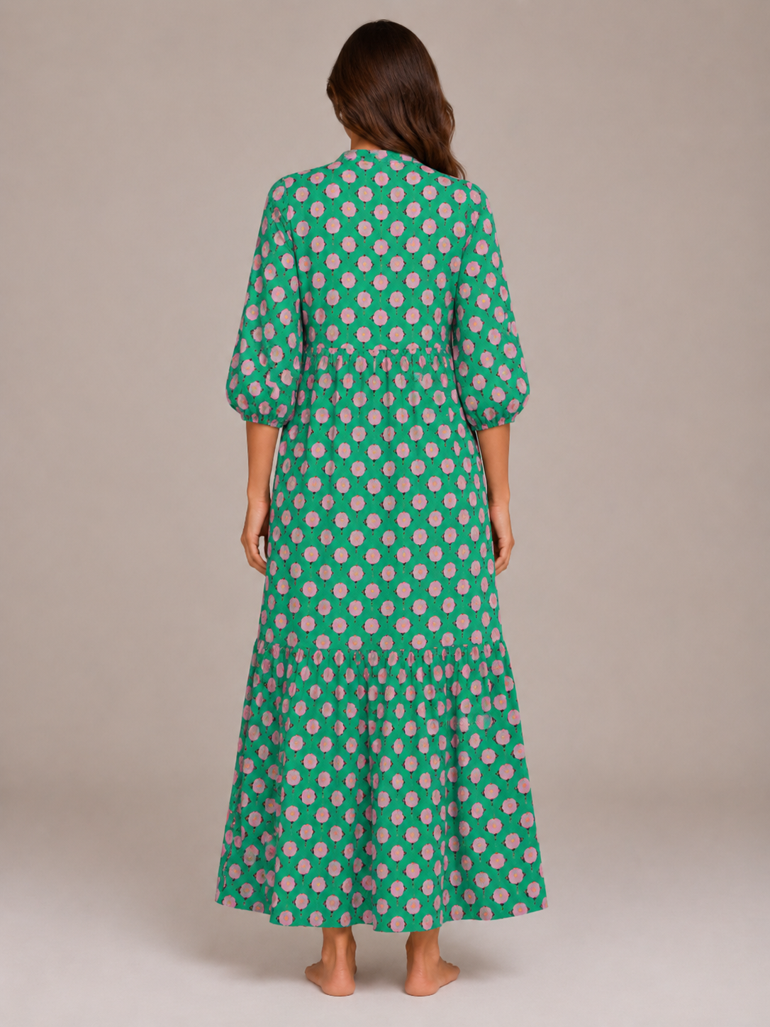 Paola | V-Neck Printed Maxi Dress