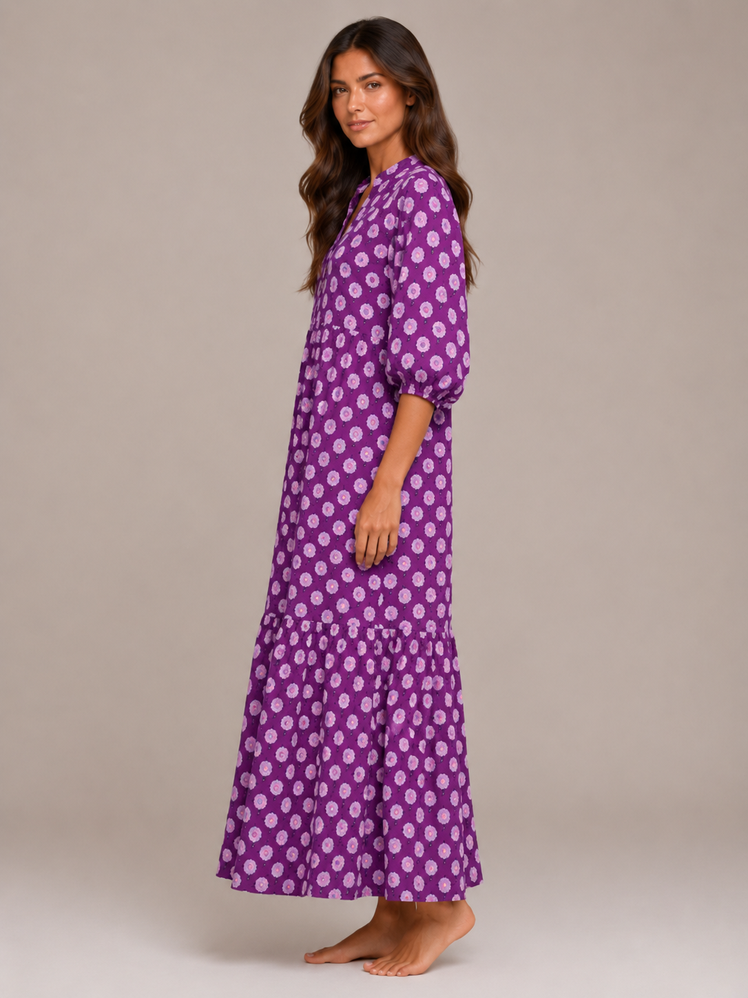 Paola | V-Neck Printed Maxi Dress