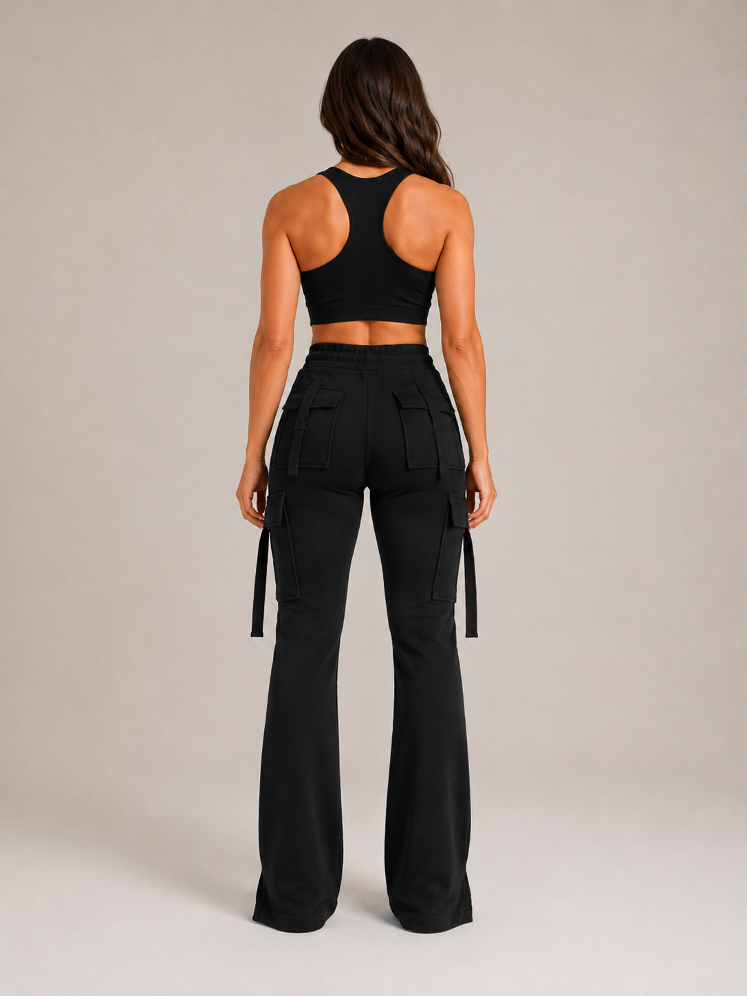 Brooke | High-Waist Flared Cargo Trousers