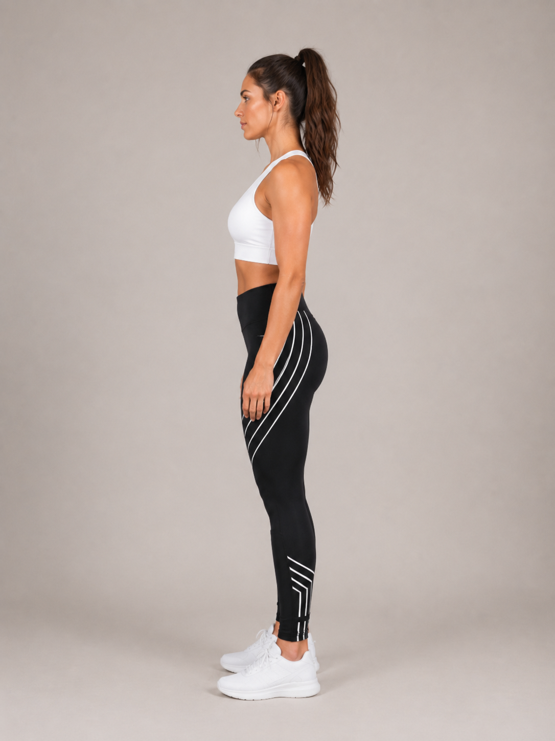 Riley | High-Waisted Line-Print Sports Leggings