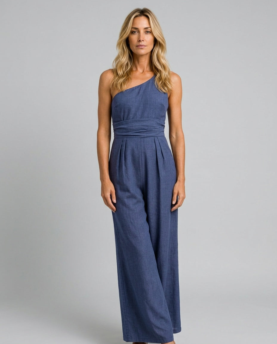 Kinsley | One-Shoulder Wide-Leg Jumpsuit