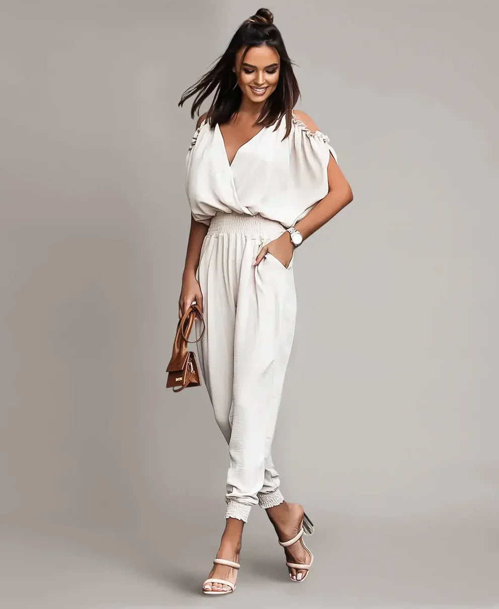 Della | Cut-Out Shoulder Cocktail Jumpsuit