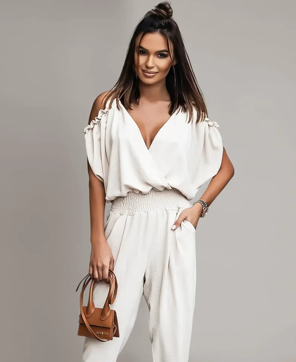 Della | Cut-Out Shoulder Cocktail Jumpsuit