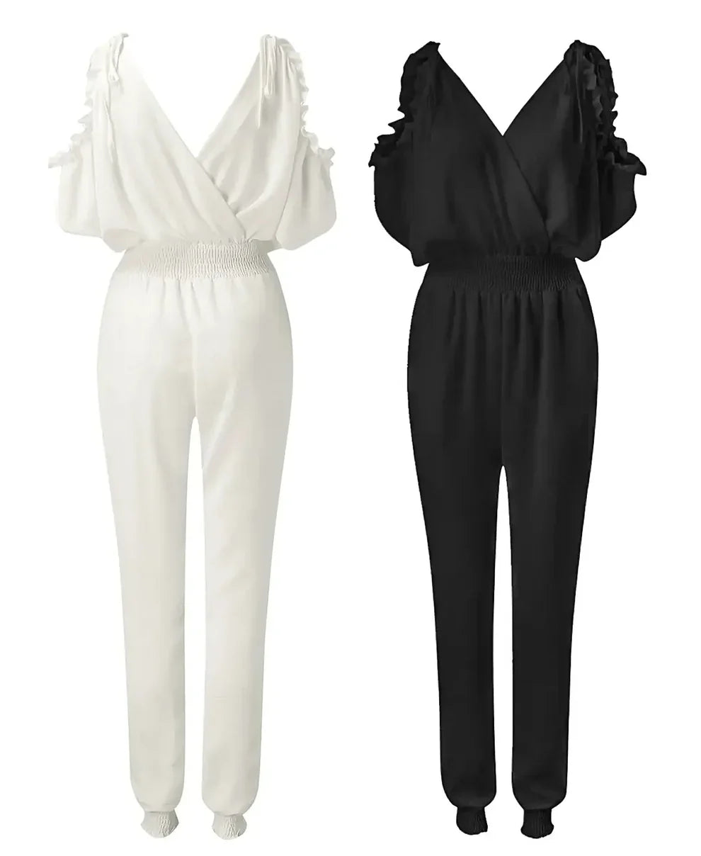 Della | Cut-Out Shoulder Cocktail Jumpsuit