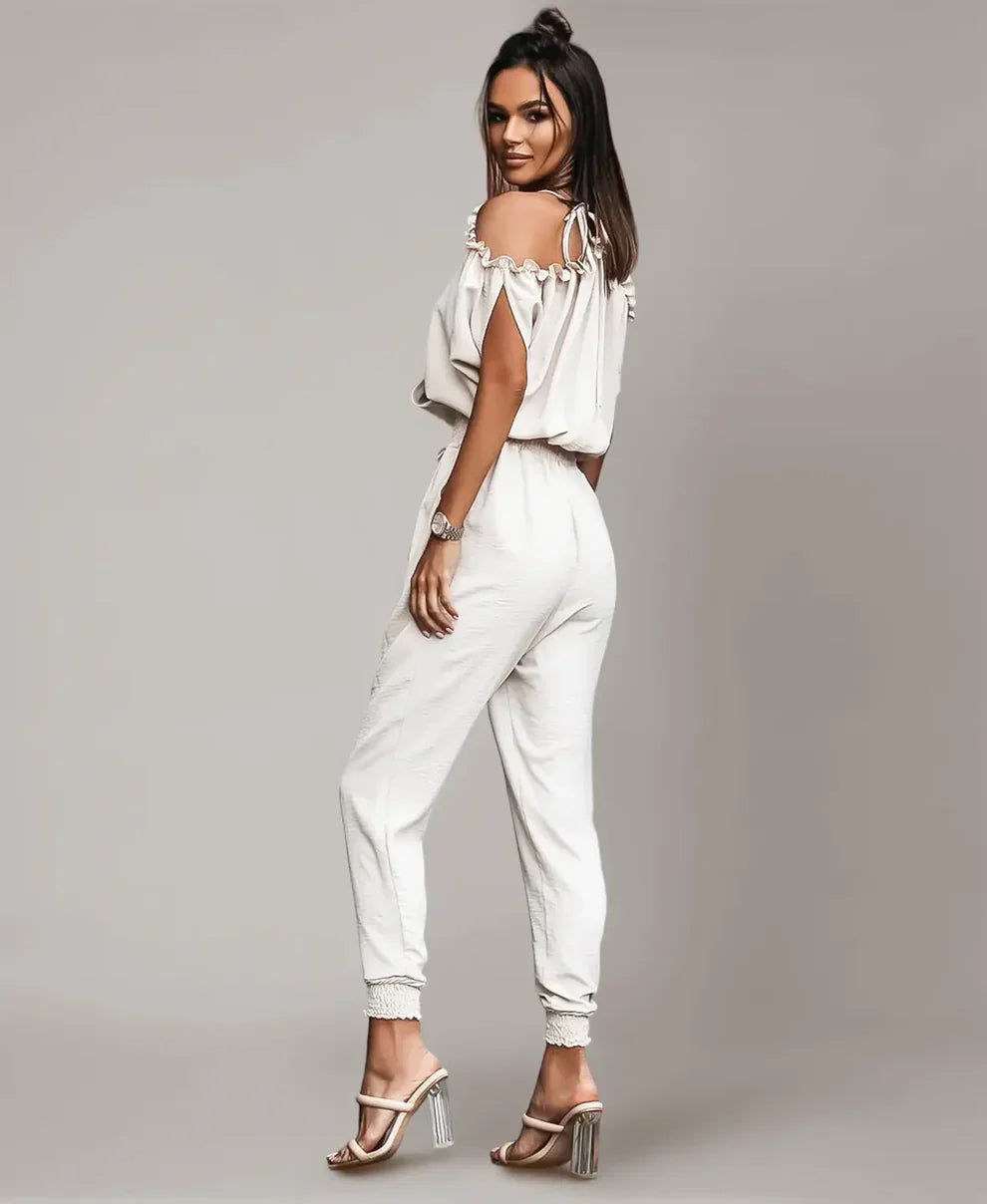 Della | Cut-Out Shoulder Cocktail Jumpsuit