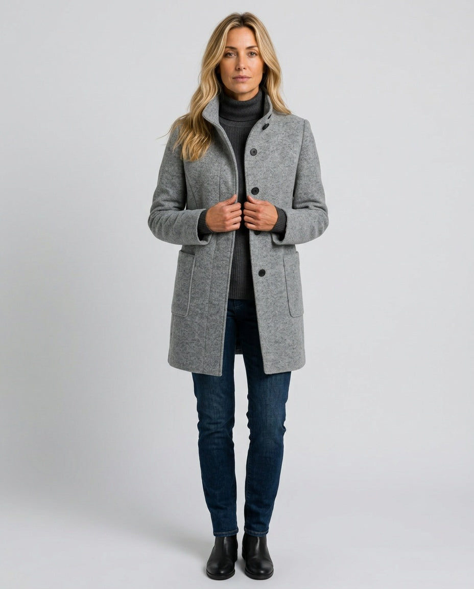 Marlowe | Mid-Length Tailored Wool-Blend Coat