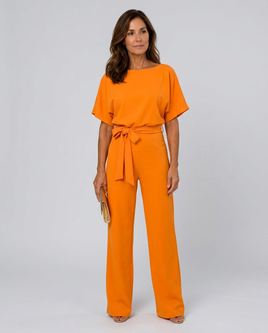Aurelia | Wide-Leg Gathered Sleeve Jumpsuit