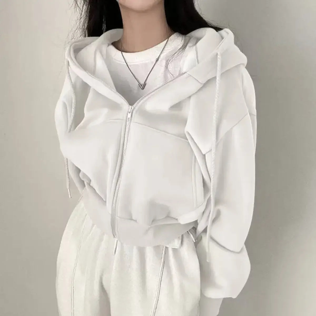 Wren | Cropped Zip-Up Hoodie