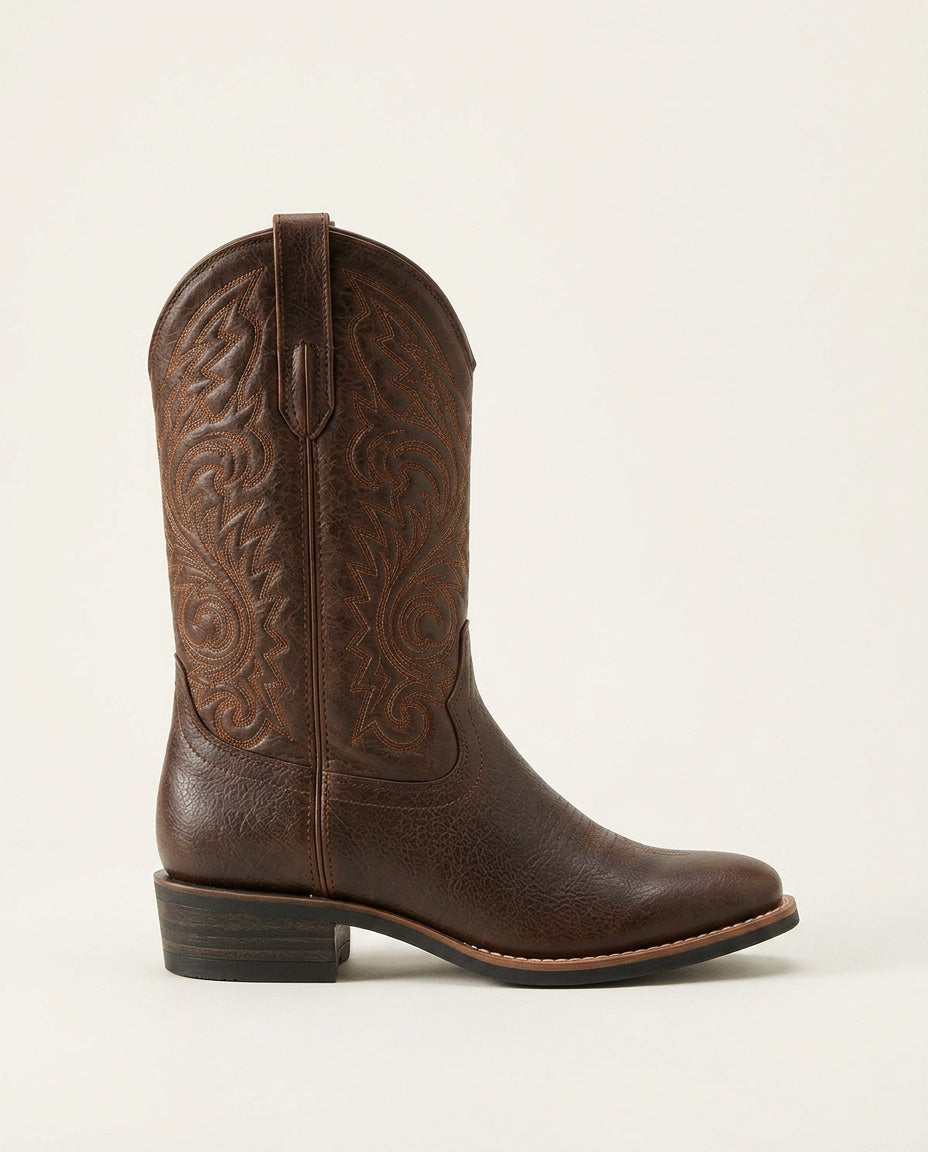 Cassidy | Embroidered Western Leather Cowboy Boots