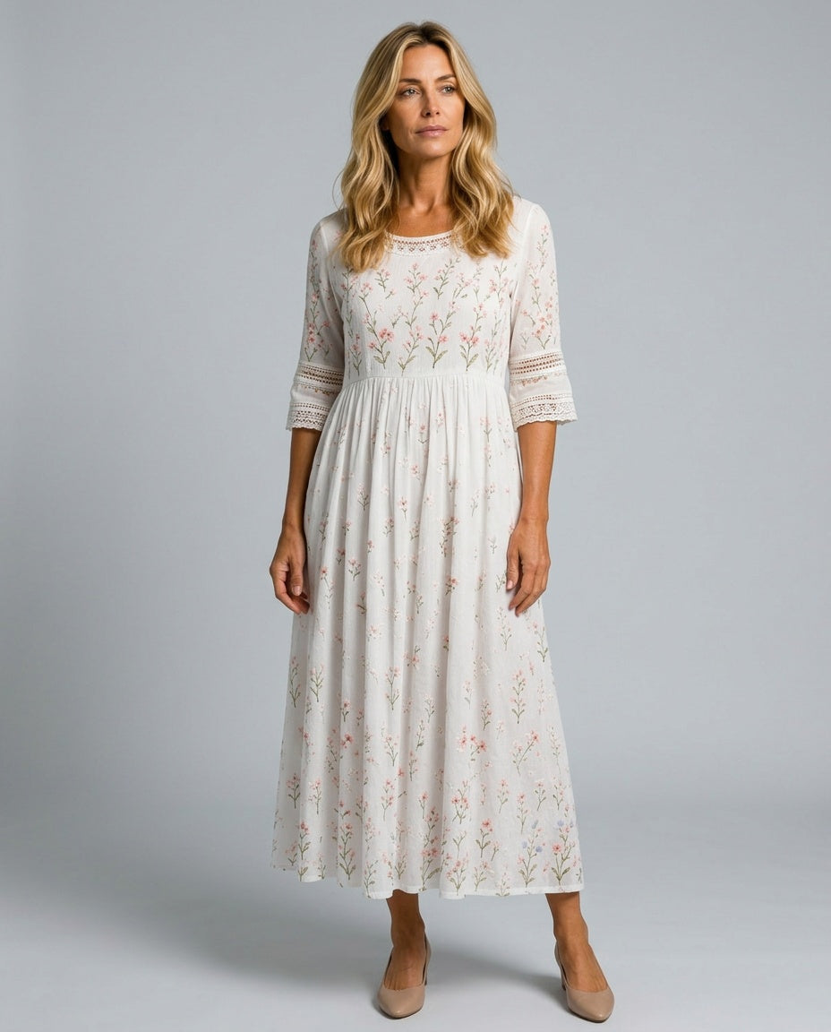 Juliette | Floral Print Pocket Midi Dress