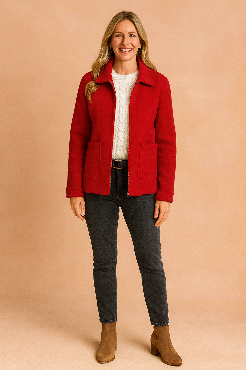 Ivy | Cropped Zip-Up Jacket with Classic Collar