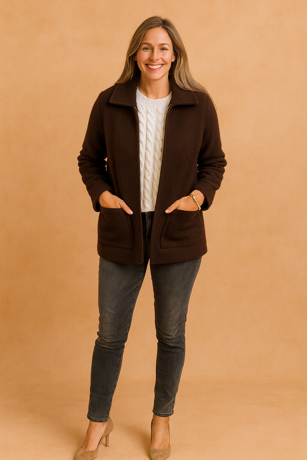 Ivy | Cropped Zip-Up Jacket with Classic Collar