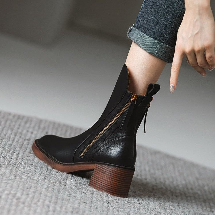 Bellora | Leather-Look Mid Calf Boots