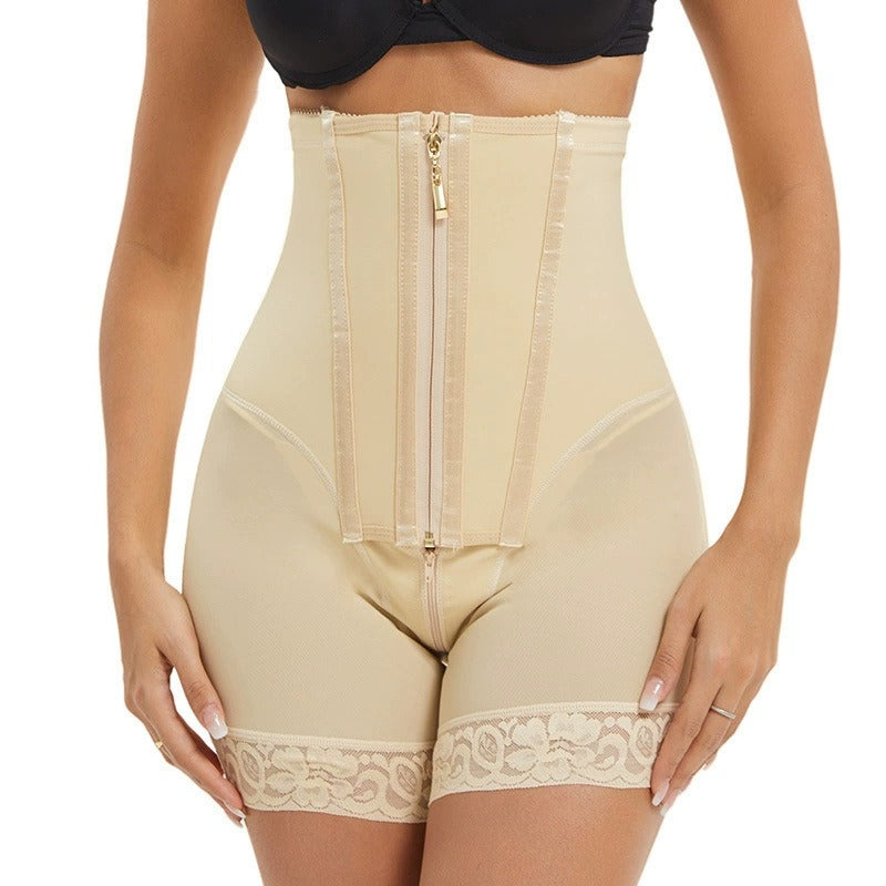 Priya | Front-Zip High-Waist Shaping Shorts
