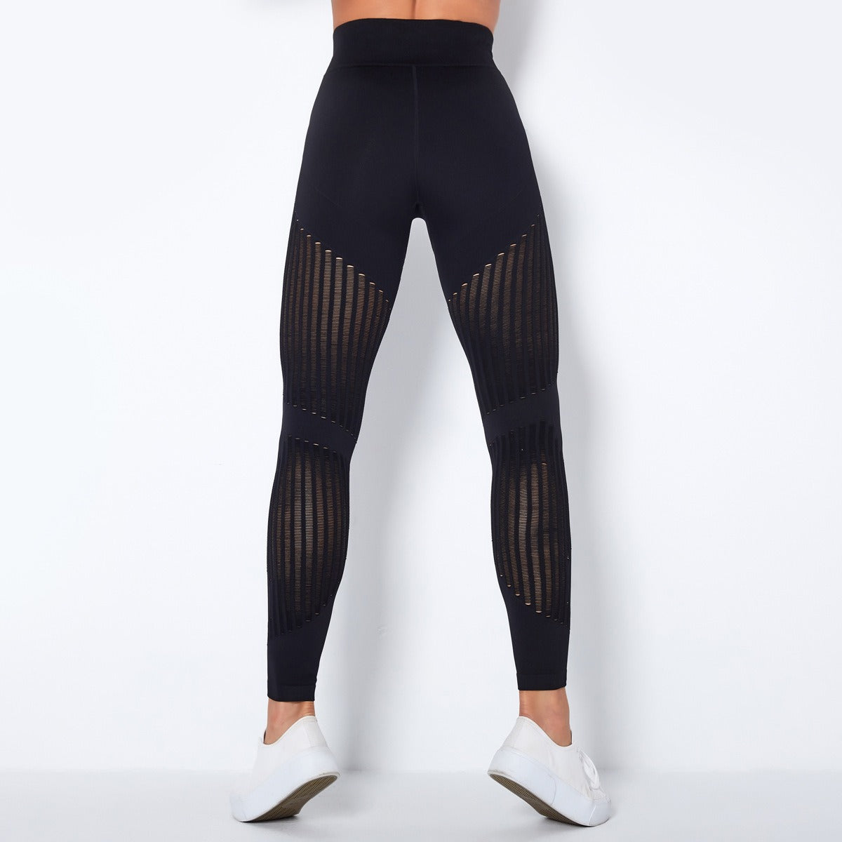 Cleona | High-Waist Mesh Panel Ankle Leggings