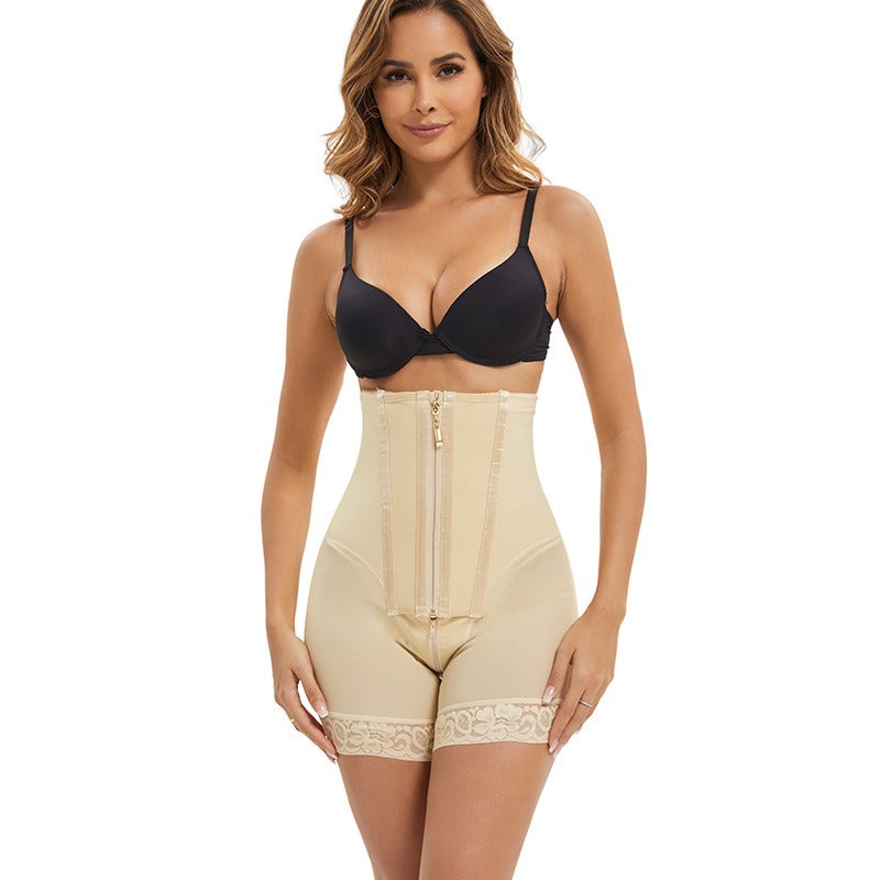 Priya | Front-Zip High-Waist Shaping Shorts