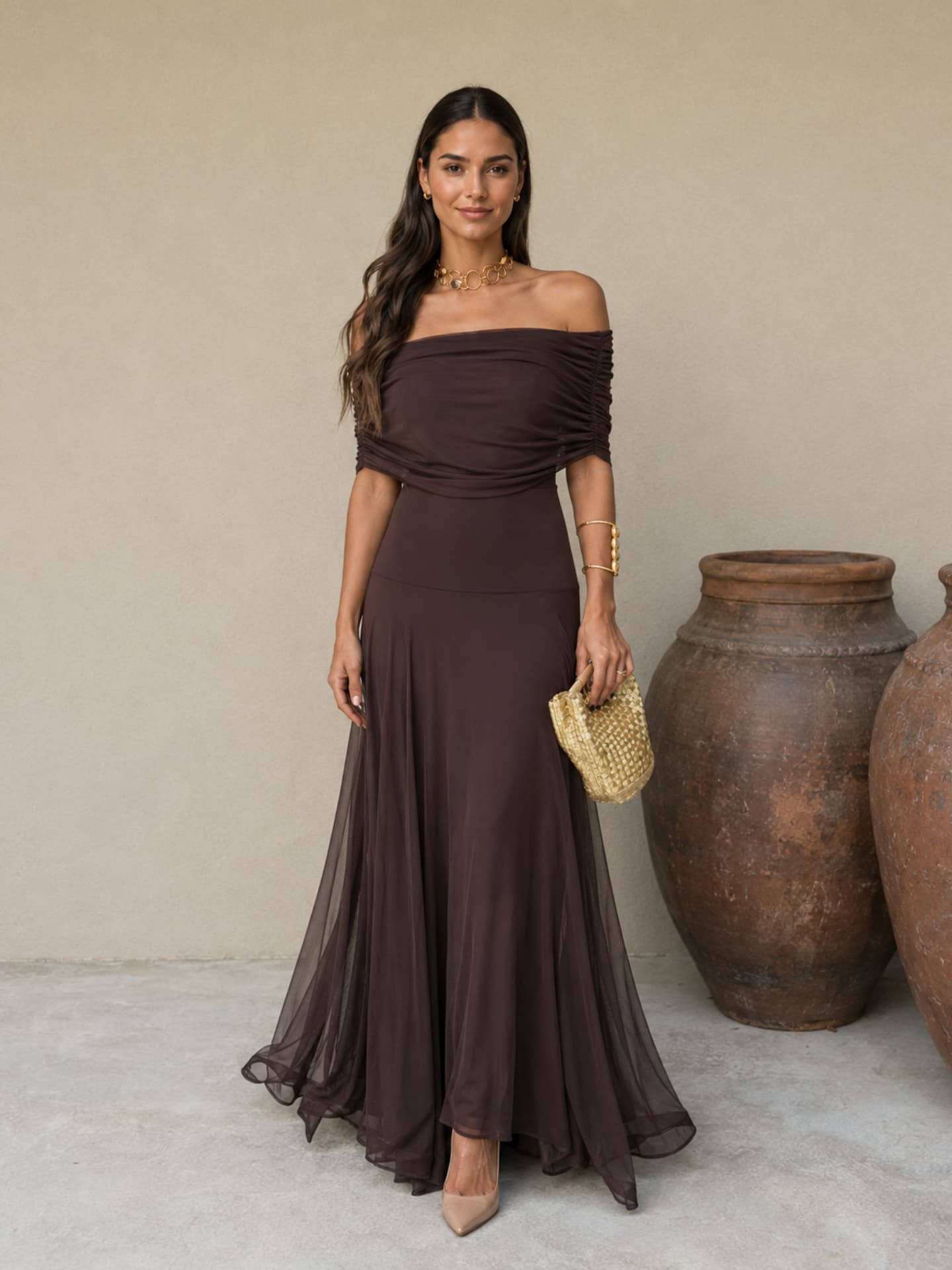 Aubrey | Stretch Tulle Cocktail Midi Dress