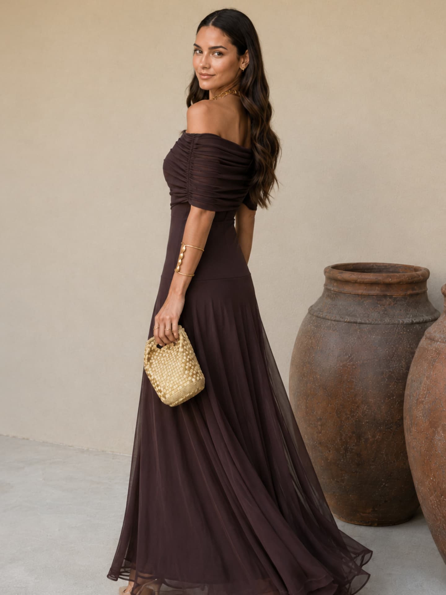 Aubrey | Stretch Tulle Cocktail Midi Dress