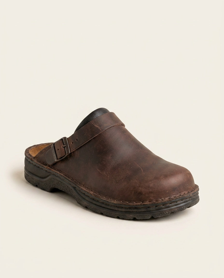Siena | Open Back Leather-Look Clogs