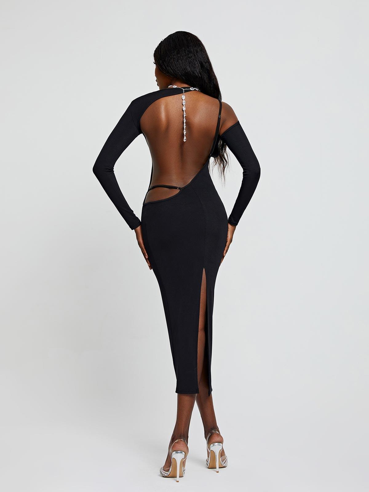 Dove | Long Sleeve Backless Midi Dress