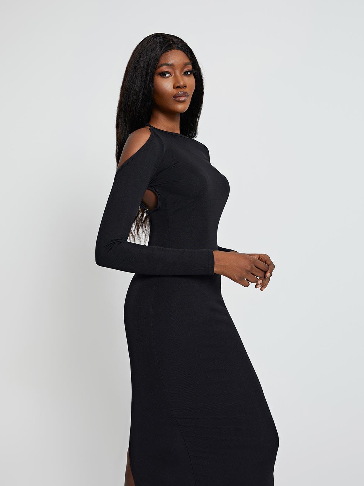 Dove | Long Sleeve Backless Midi Dress