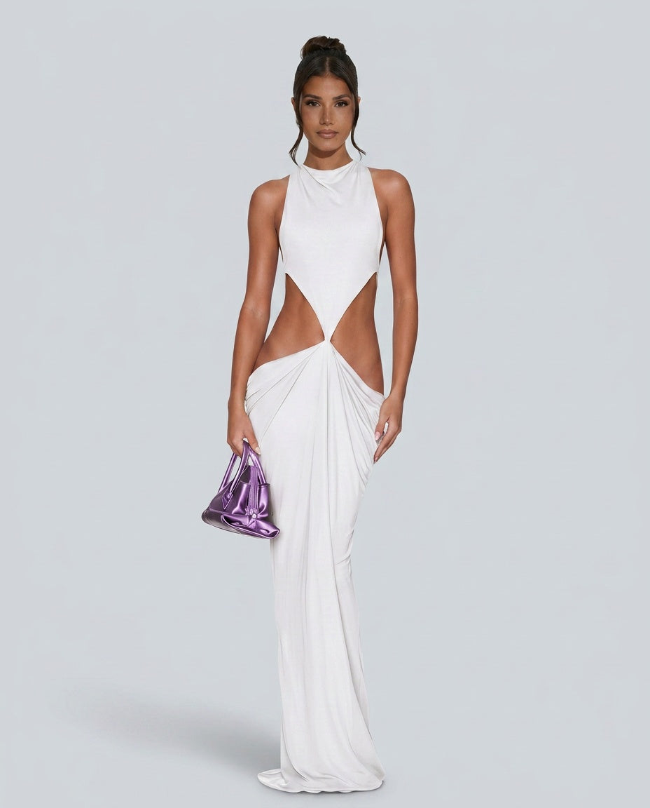Orla | Backless Cutout Draped Maxi Dress