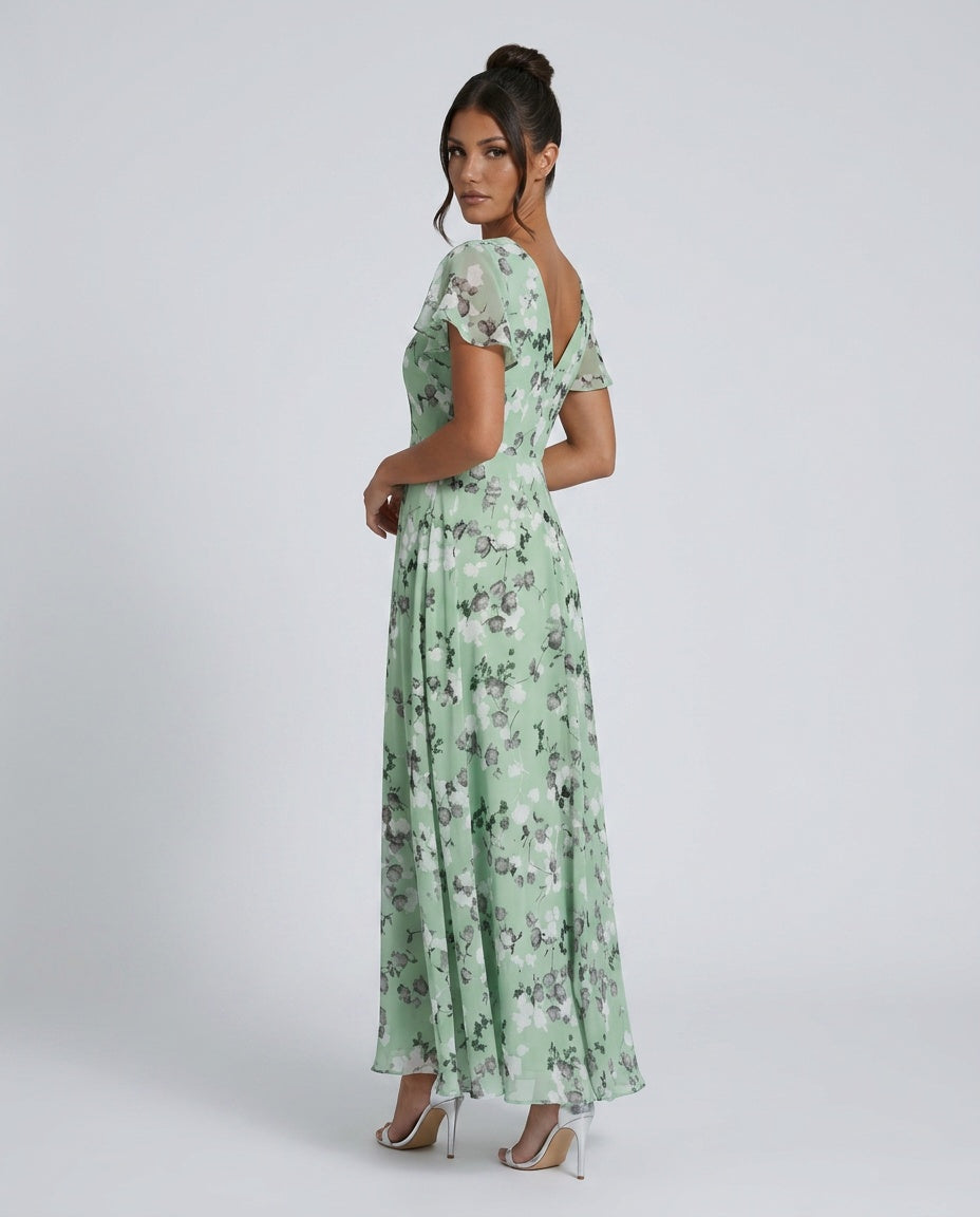 Liora | Floral Chiffon-Look Maxi Dress
