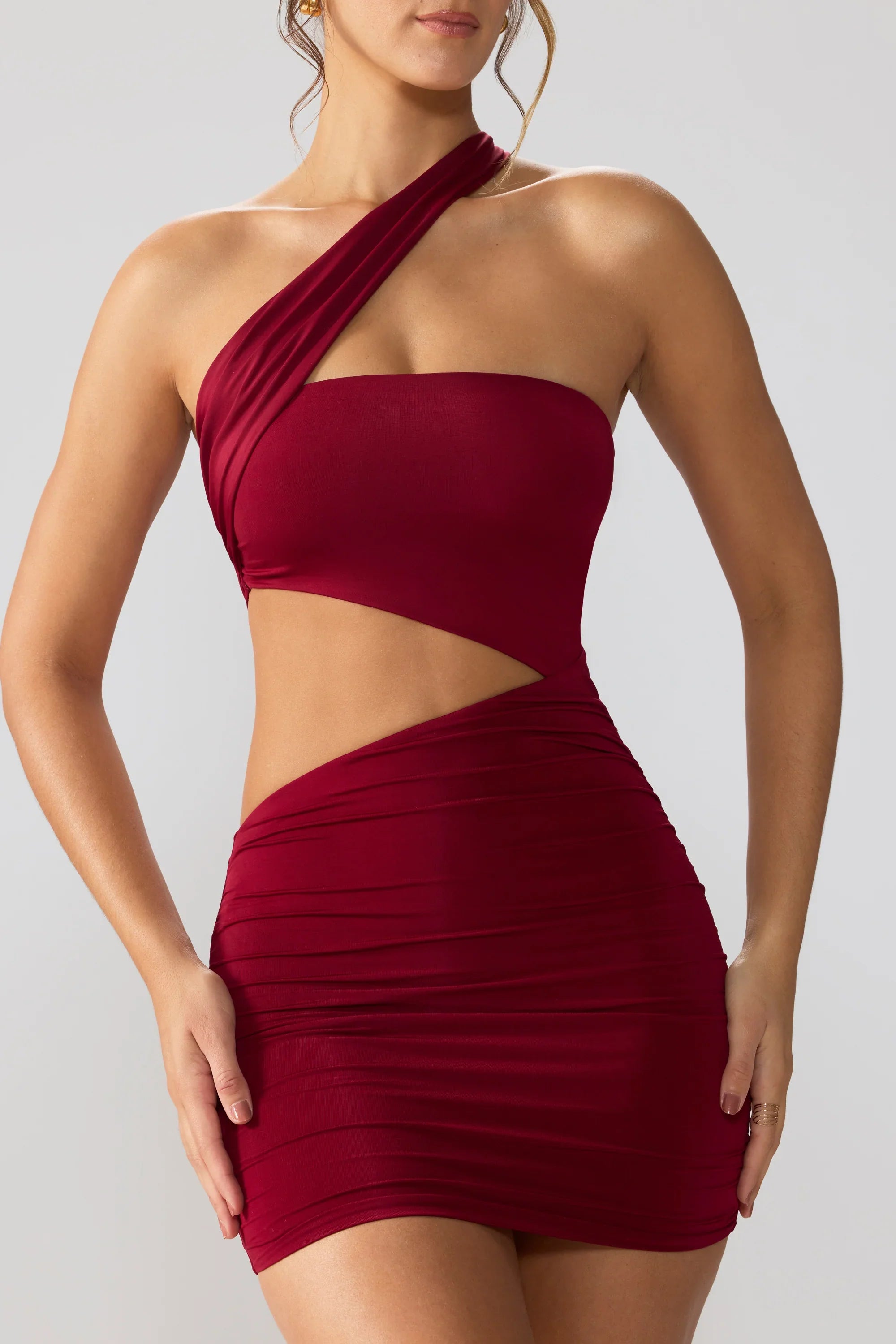Odette | Ruched Cut-Out Mini Dress