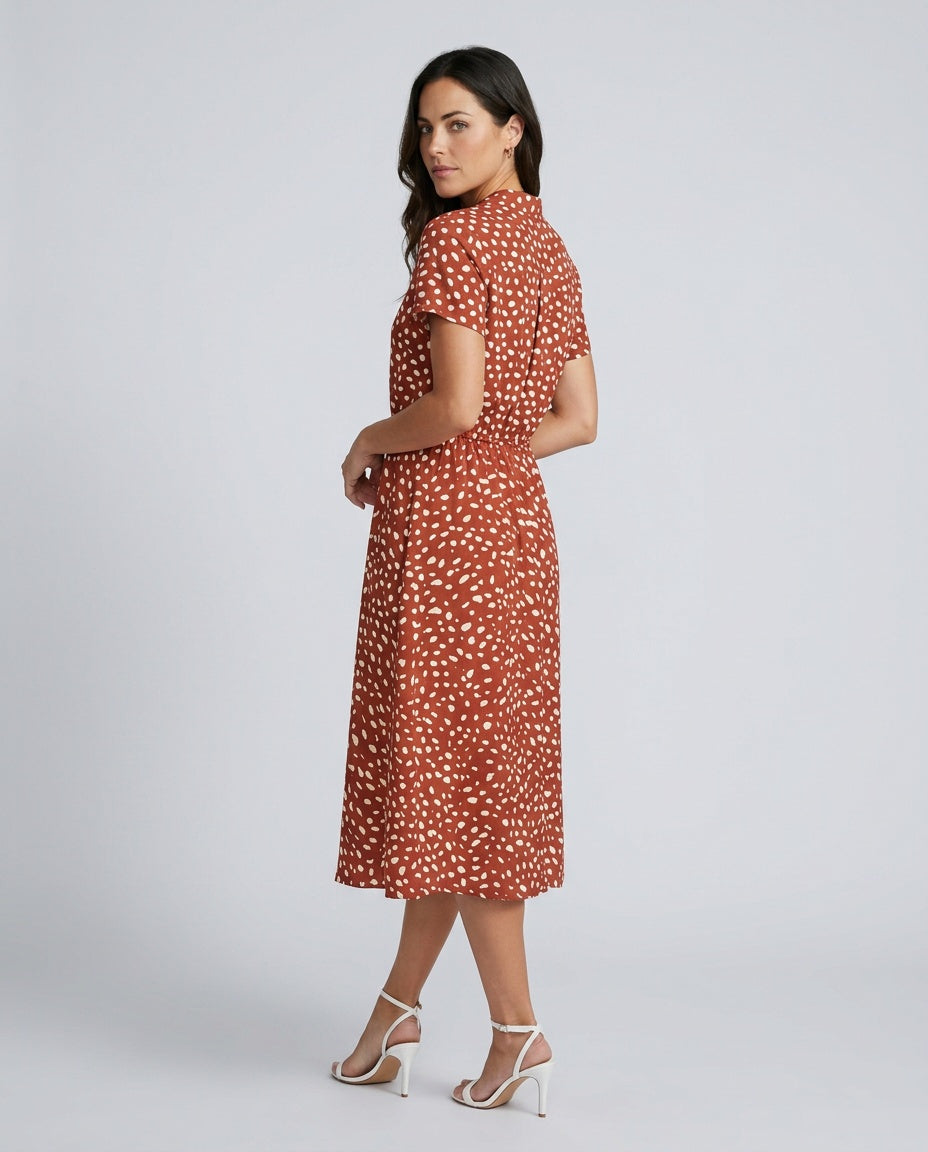Fernanda | Printed Button-Front Belted Midi Dress