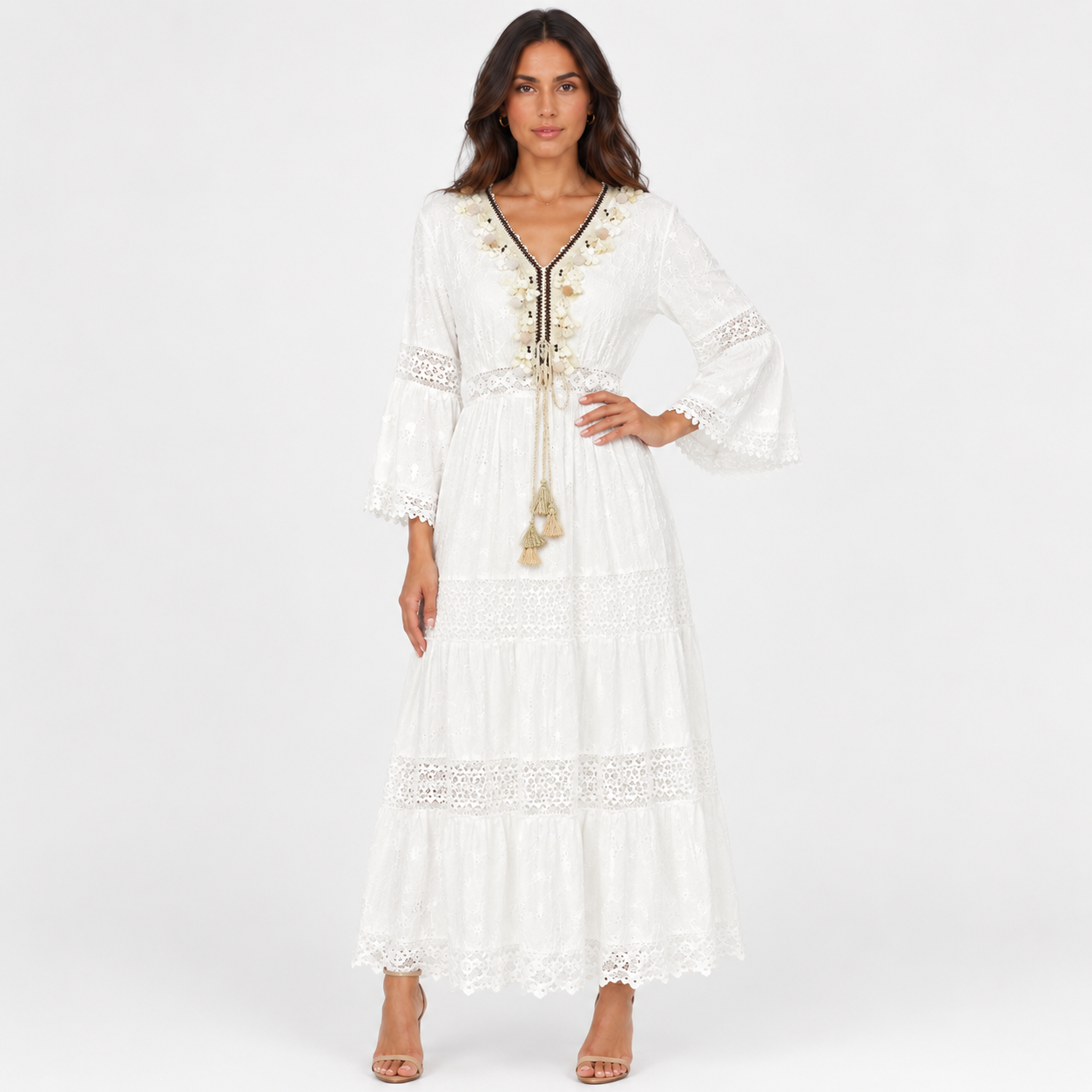 Eloise | Floral Lace Midi Dress