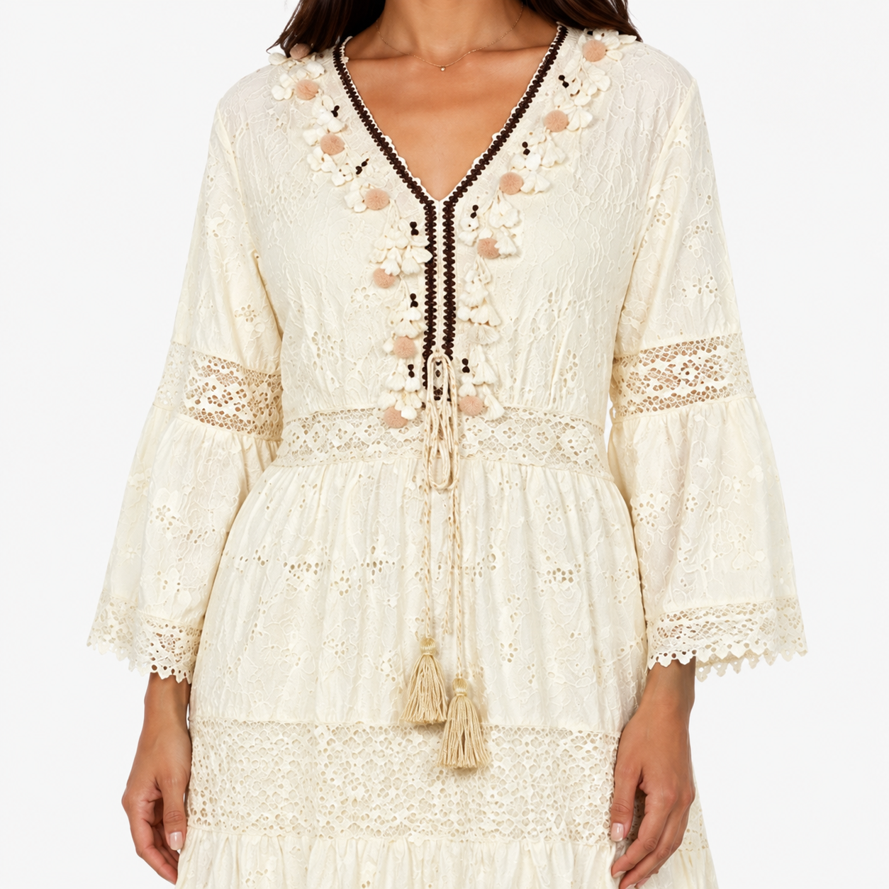 Eloise | Floral Lace Midi Dress