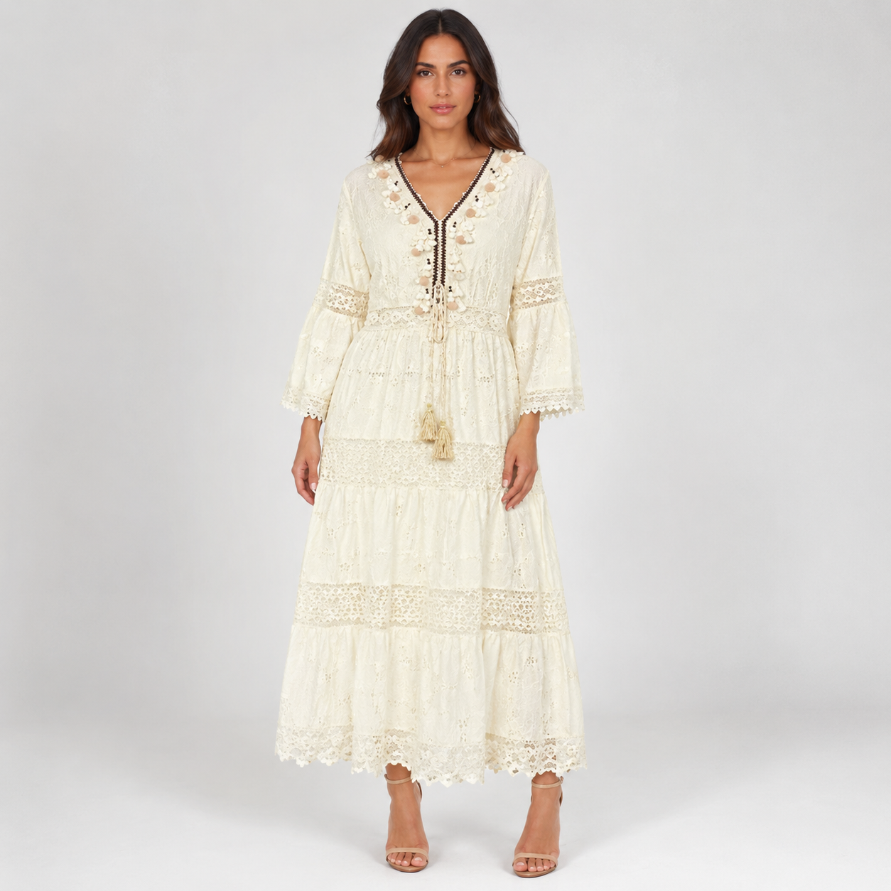 Eloise | Floral Lace Midi Dress