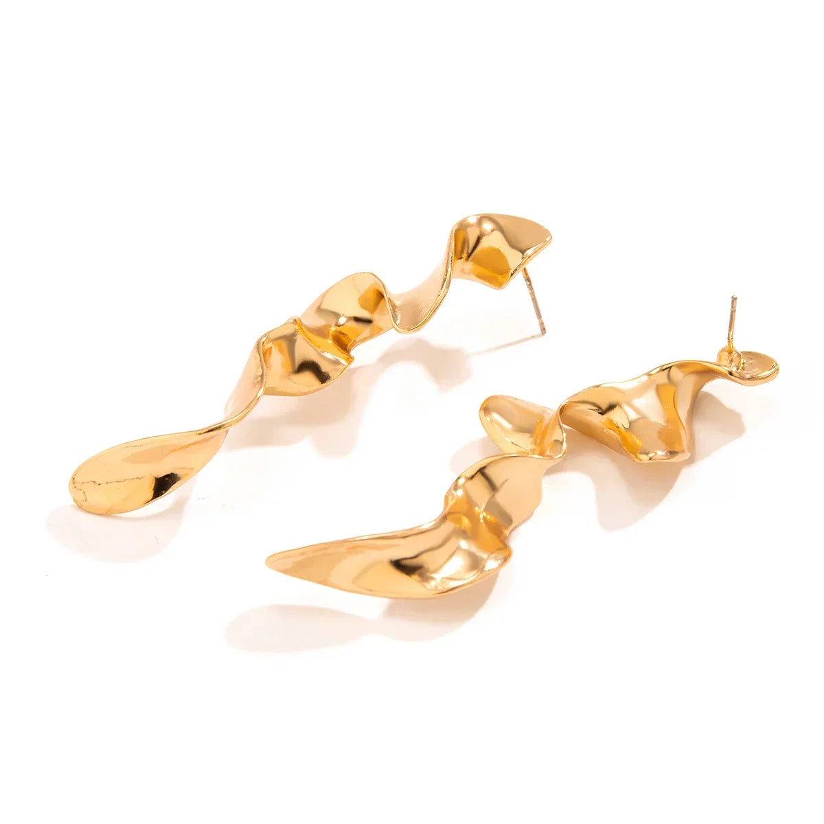 Idris | Gold Sculptural Twisted Drop Earrings