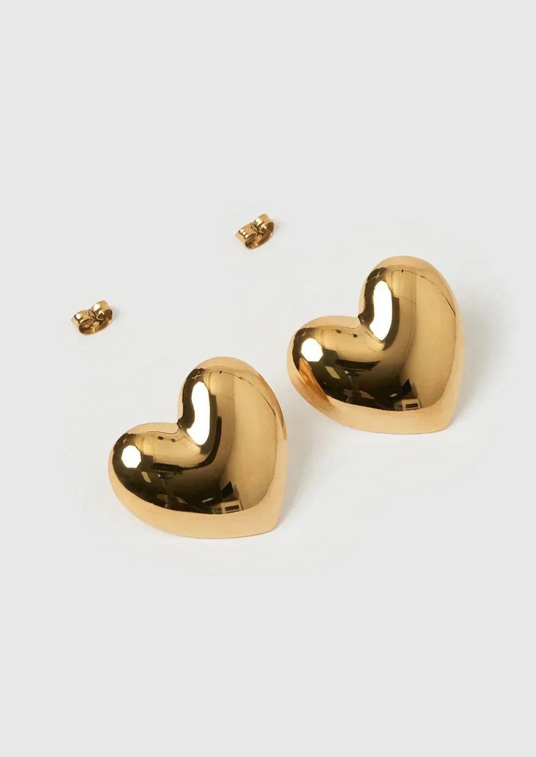 Harper | Gold Heart Silhouette Stud Earrings