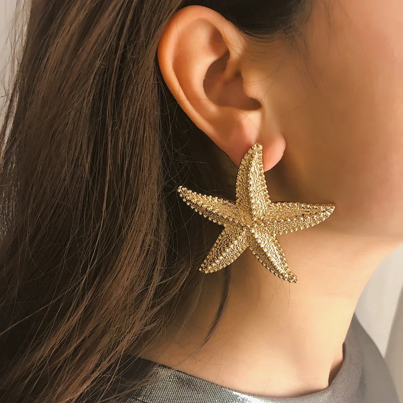 Hadley | Gold-Tone Starfish Motif Stud Earrings
