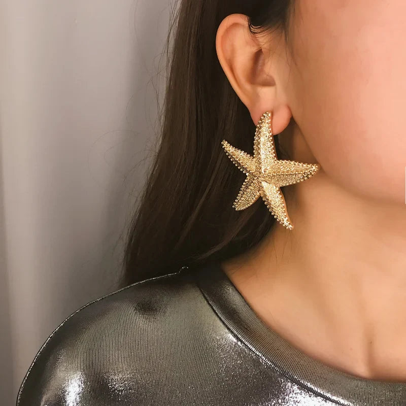 Hadley | Gold-Tone Starfish Motif Stud Earrings
